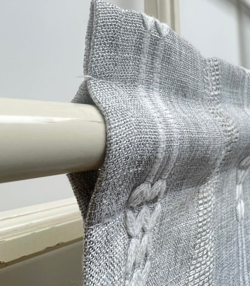 GOHD GOLDEN OCEAN HO GOHD Country Road Boho Swag Valance Farmhouse Linen Kitchen Curtain Swag Pair Vintage Chic Textured Tassel Valances(Swag Valance Grey) - Image 2