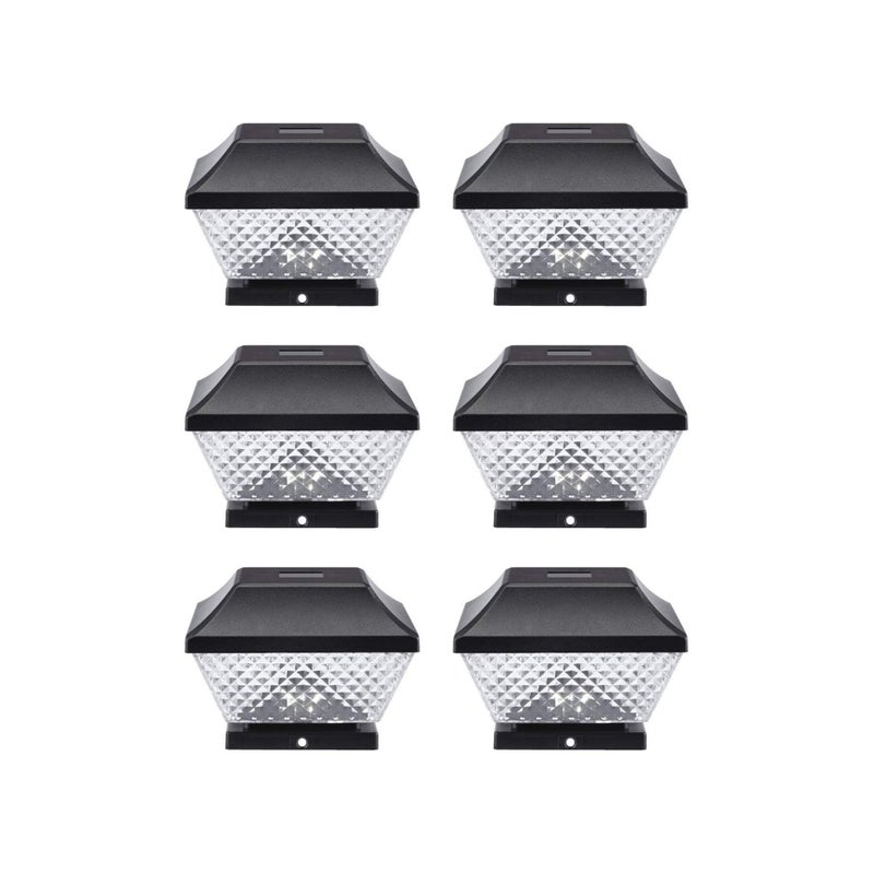 NOMA Solar Post Lights Waterproof Outdoor Cap Lights for 4 x 4 Wooden Posts Deck Patio Garden Dcor or Fence Warm White LED Lights 6Pack - Image 2