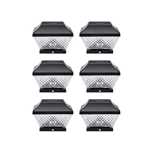 NOMA Solar Post Lights Waterproof Outdoor Cap Lights for 4 x 4 Wooden Posts Deck Patio Garden Dcor or Fence Warm White LED Lights 6Pack - Image 1