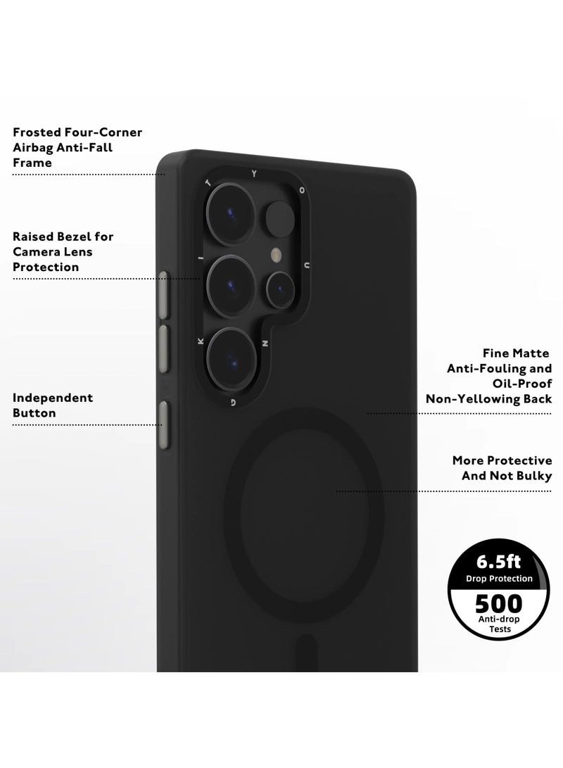 يونج كيت غطاء حماية رملي مخفي غير لامع لهاتف سامسونج جالاكسي S25 ألترا - أسود | غطاء واقٍ رفيع ناعم الملمس بتصميم بسيط - Image 3