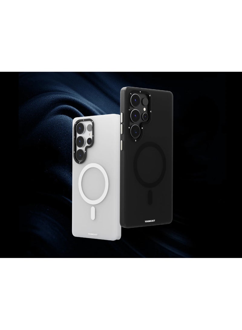 يونج كيت غطاء حماية رملي مخفي غير لامع لهاتف سامسونج جالاكسي S25 ألترا - أسود | غطاء واقٍ رفيع ناعم الملمس بتصميم بسيط - Image 4