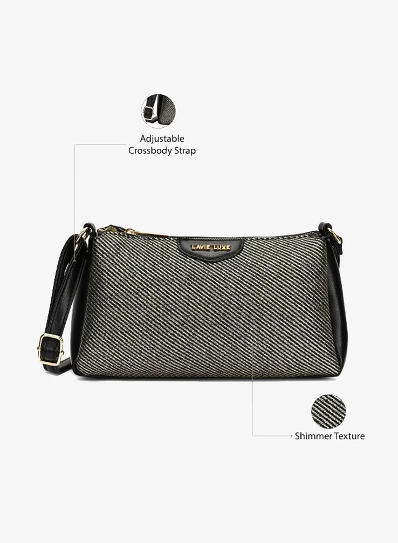 Lavie  Luxe Women's Glam Lizzy 3-Compartment Sling (Black) for Women | Best Price UAE