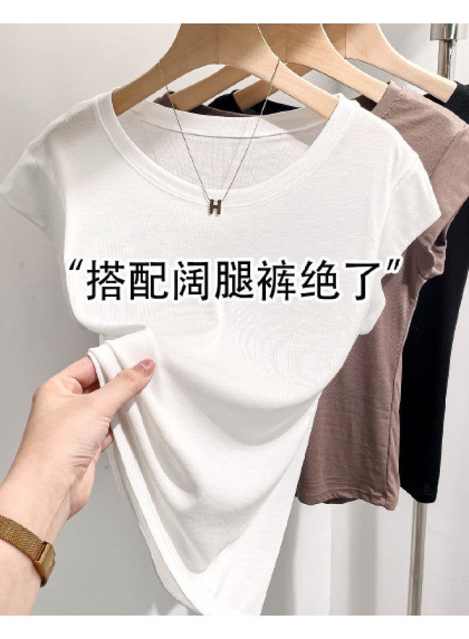 PLANDOO Women'S Short Crop Top For Spring/Autumn, High-End Layering Piece, Wearable Alone, Skin-Friendly And Breathable - Image 1