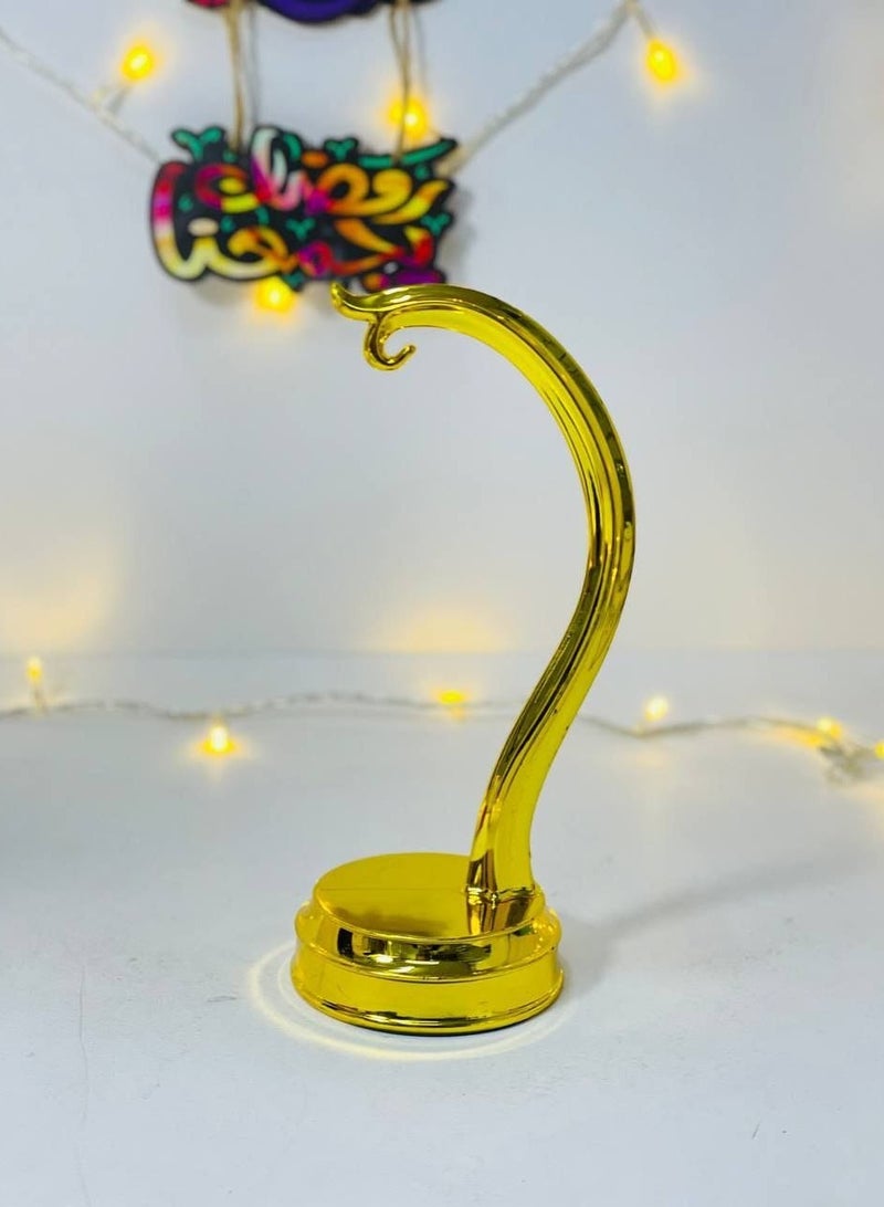 Ramadan lantern stand for hanging lanterns, gold color, very clean plastic material, size: 18 cm (small size) - Image 1