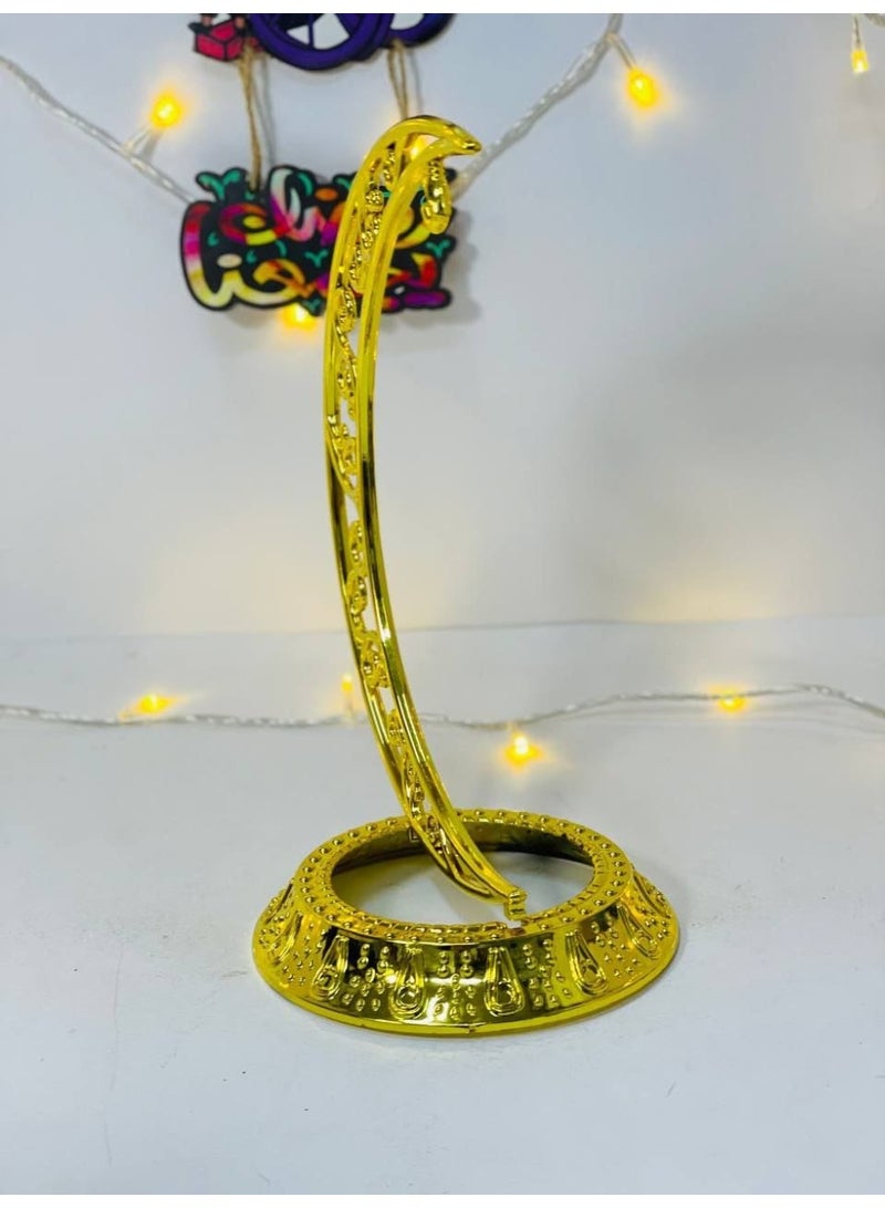 Ramadan lantern stand for hanging lanterns, gold color, very clean plastic material, size: 18 cm (small size) - Image 2