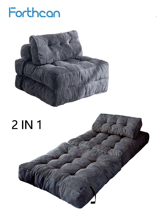 Forthcan Foldable Floor Sofa Chair, Convertible Lazy Lounger Futon with Adjustable Backrest, Thick Cushion, Space-Saving Sleeper for Living Room/Bedroom/Gaming - Image 1