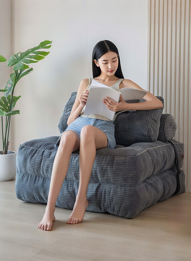 Forthcan Foldable Floor Sofa Chair, Convertible Lazy Lounger Futon with Adjustable Backrest, Thick Cushion, Space-Saving Sleeper for Living Room/Bedroom/Gaming - Image 5