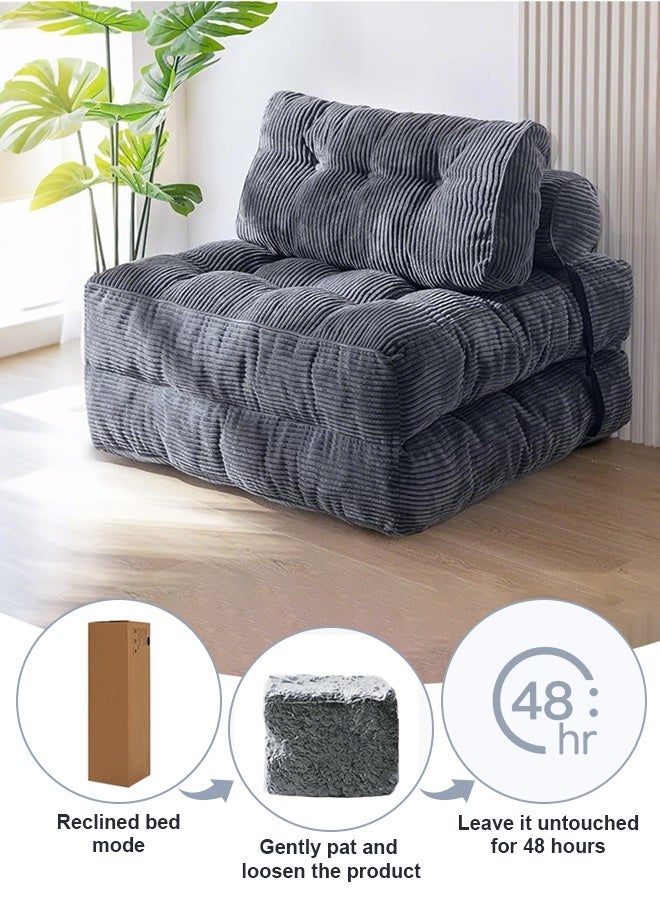 Forthcan Foldable Floor Sofa Chair, Convertible Lazy Lounger Futon with Adjustable Backrest, Thick Cushion, Space-Saving Sleeper for Living Room/Bedroom/Gaming - Image 4