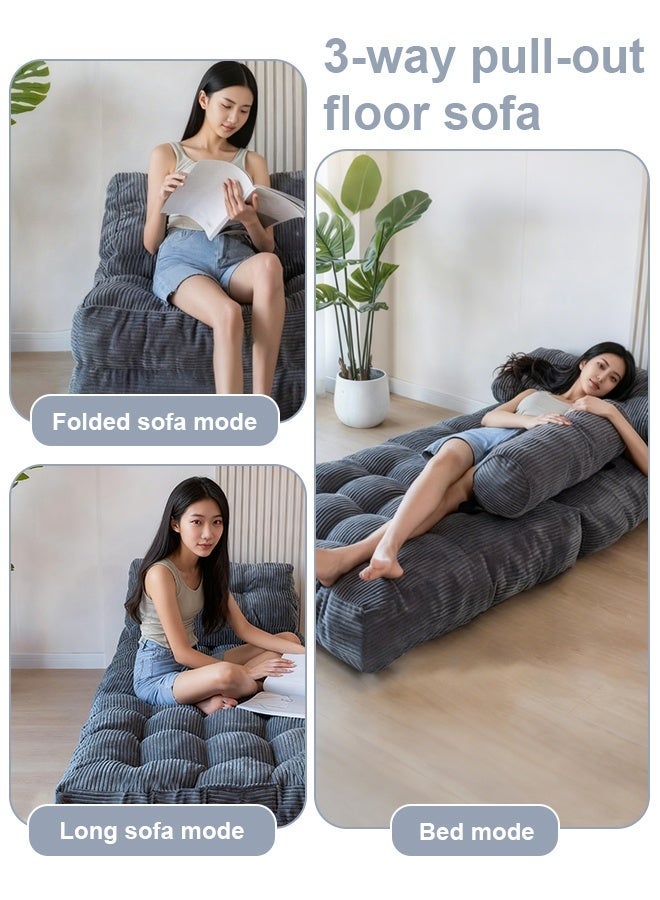 Forthcan Foldable Floor Sofa Chair, Convertible Lazy Lounger Futon with Adjustable Backrest, Thick Cushion, Space-Saving Sleeper for Living Room/Bedroom/Gaming - Image 3
