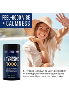 ALPHA FLOW L Tyrosine 1000Mg Capsules - All-Natural L- Tyrosine Supplement For Focus & Energy Boost - Non-Gmo & Gluten-Free - Vegan 150 Caps -500Mg X 2 Per Serving  - Image 5