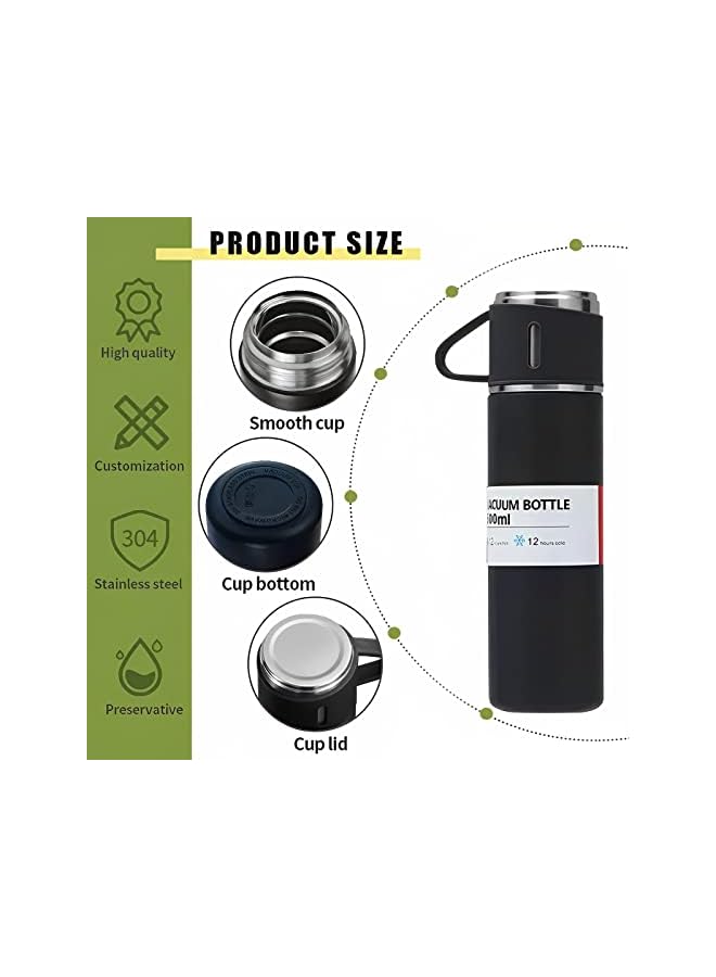 Zaboon With 2 Extra Cups 500Ml Vacuum Flask Set Stainless Steel Leak Proof Travel Bottles For Hot And Cold Drinks (Blue) - Image 3