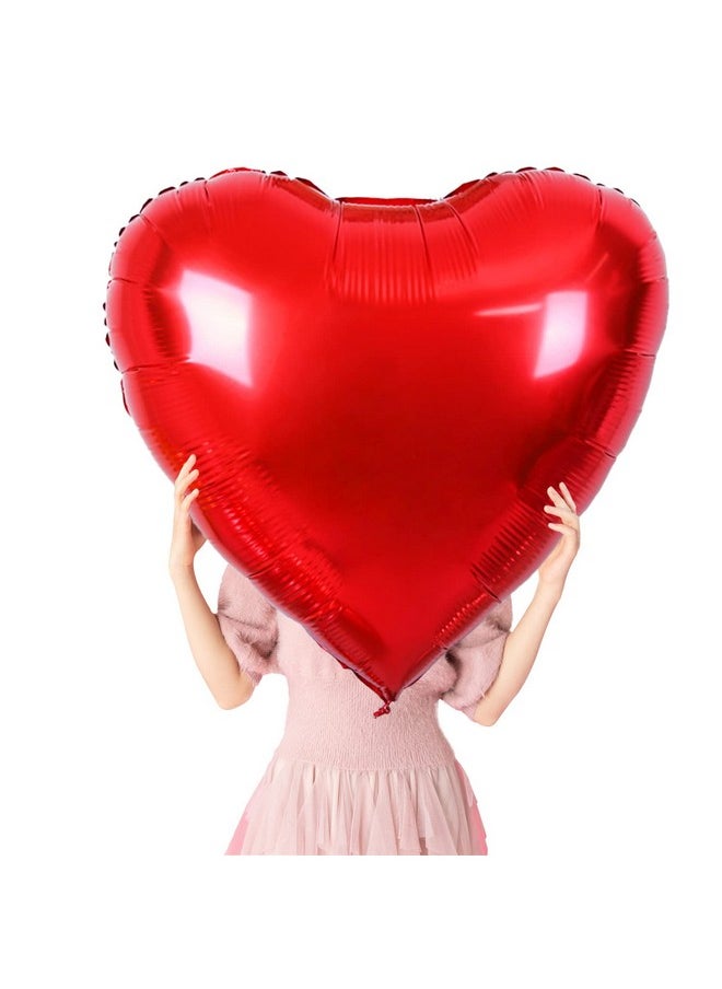 Simple polymer - 8 Pcs 36 Inch Huge Red Heart Balloons Romantic Large Heart Foil Balloons Valentine'S Day Balloons For Wedding Engagement Anniversary Party Favor Decorations (Red) - Image 1