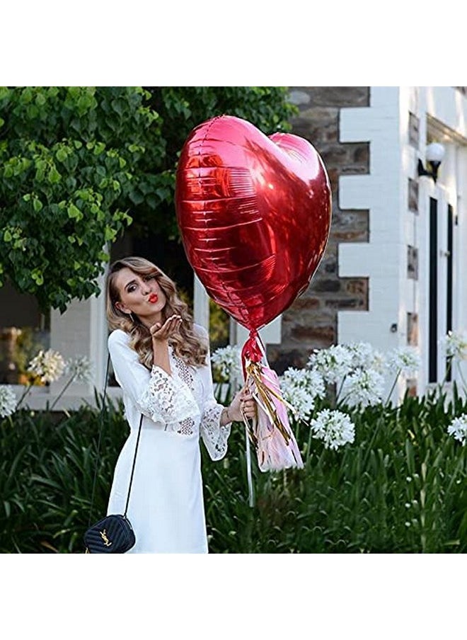Simple polymer - 8 Pcs 36 Inch Huge Red Heart Balloons Romantic Large Heart Foil Balloons Valentine'S Day Balloons For Wedding Engagement Anniversary Party Favor Decorations (Red) - Image 1