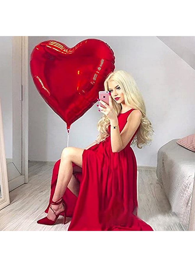 Simple polymer - 8 Pcs 36 Inch Huge Red Heart Balloons Romantic Large Heart Foil Balloons Valentine'S Day Balloons For Wedding Engagement Anniversary Party Favor Decorations (Red) - Image 1