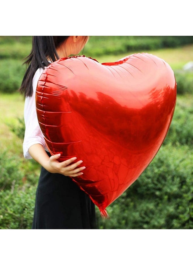 Simple polymer - 8 Pcs 36 Inch Huge Red Heart Balloons Romantic Large Heart Foil Balloons Valentine'S Day Balloons For Wedding Engagement Anniversary Party Favor Decorations (Red) - Image 1
