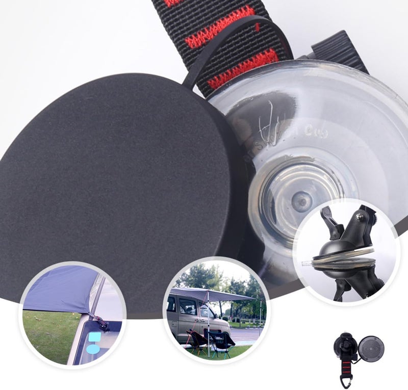 Toyvian Suction Cup Hook for Car Tent Heavy Duty Black Sucker Hook Strong Vacuum Suction for Outdoor Camping and Vehicle Storage - Image 3