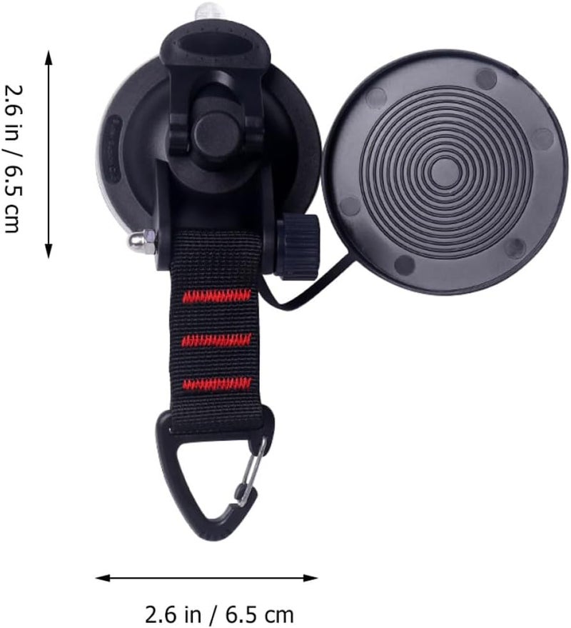 Toyvian Suction Cup Hook for Car Tent Heavy Duty Black Sucker Hook Strong Vacuum Suction for Outdoor Camping and Vehicle Storage - Image 2