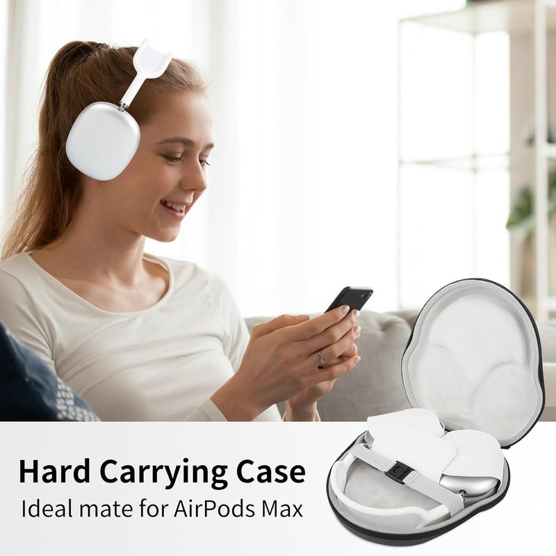 إكسفور حقيبة ذكية مقاومة للماء من إكسيفور لسماعات Apple AirPods Max، تدعم وضع السكون، حقيبة تخزين صلبة محمولة للسفر، متوافقة مع ملحقات Apple AirPods Max - Image 2