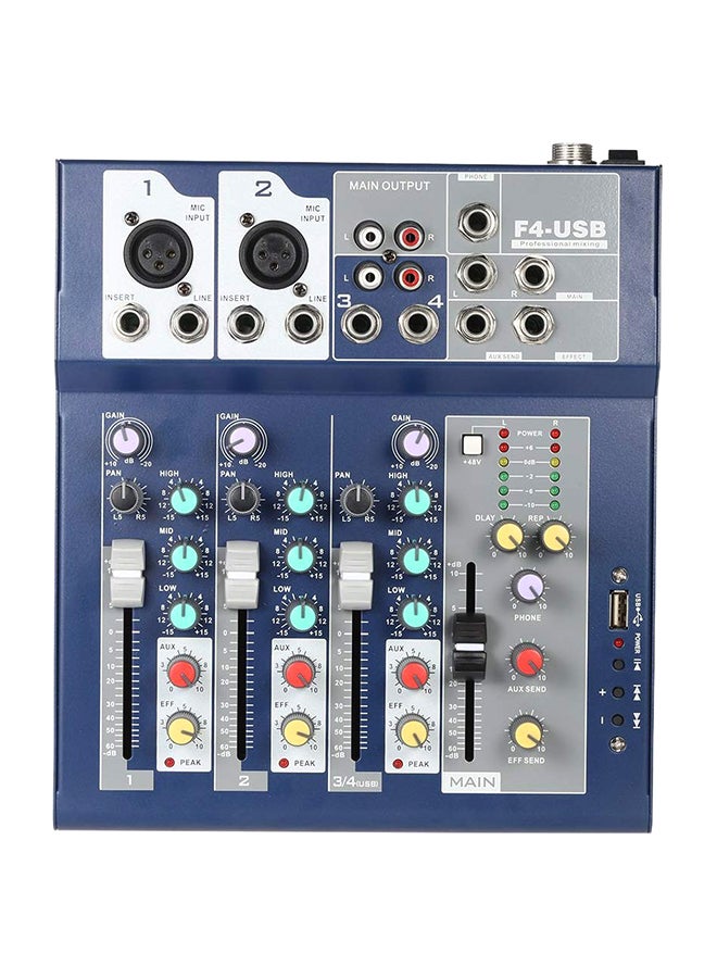 4-Channel Audio Mixer Console Built-In Effect VM1054 Blue/Black - Image 2