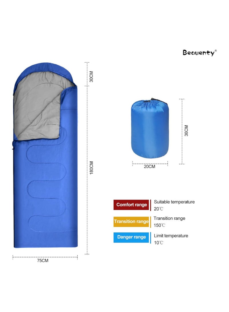 180CM bag length, cap is 30CM long Outdoor Camping Summer Camping Sleeping Bag Lunch 200g Envelope Hooded Sleeping Bag  - Image 2