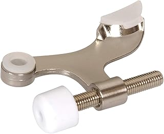 HARDWARE ESSENTIALS Hardware Essentials 851321 Hinge Pin Door Stops Solid and Hollow Doors Satin Nickel  - Image 1