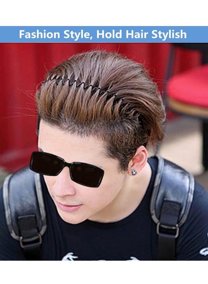 Metal Hair Band for Men Headband Women Hair Bands Men Unisex Black Wavy Spring Outdoor Sports Headbands for Men's Hair Band Hoop Elastic Non Slip Head Band - Image 3
