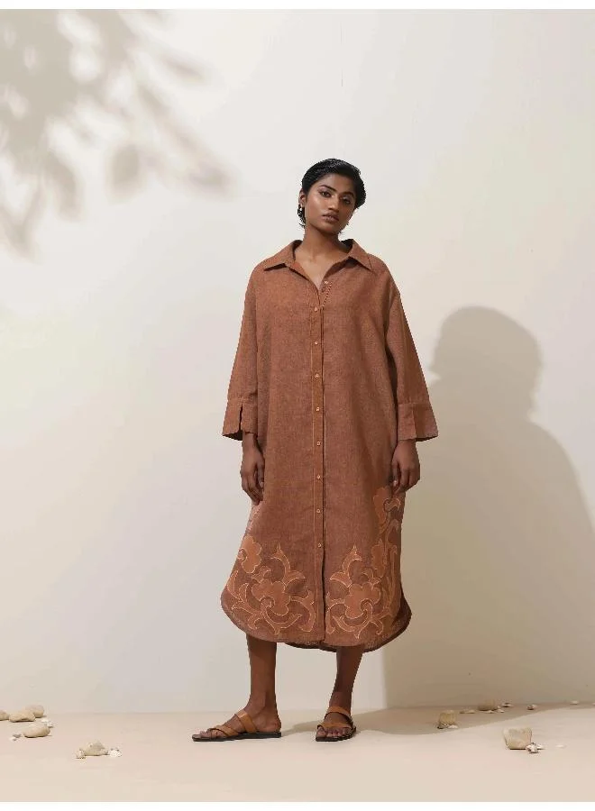 trueBrowns Embroidered Shirt Dress