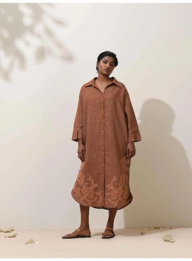 trueBrowns Embroidered Shirt Dress