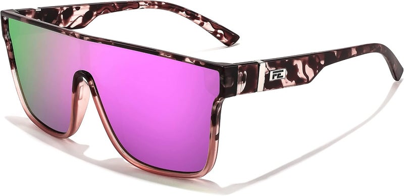FEISEDY Fashion Flat Top Sunglasses Trendy Oversized Square Shades Women Men UV400 B2996 - Image 1