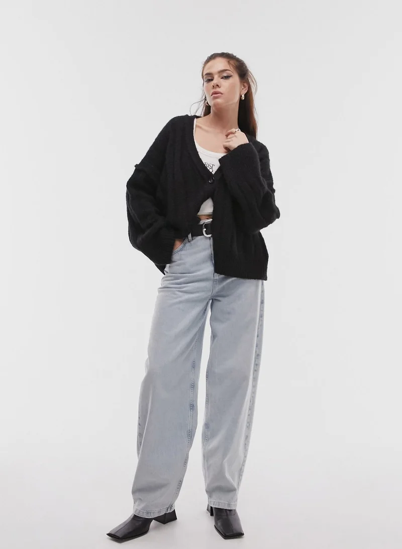 TOPSHOP Button Detail Knitted Cardigan