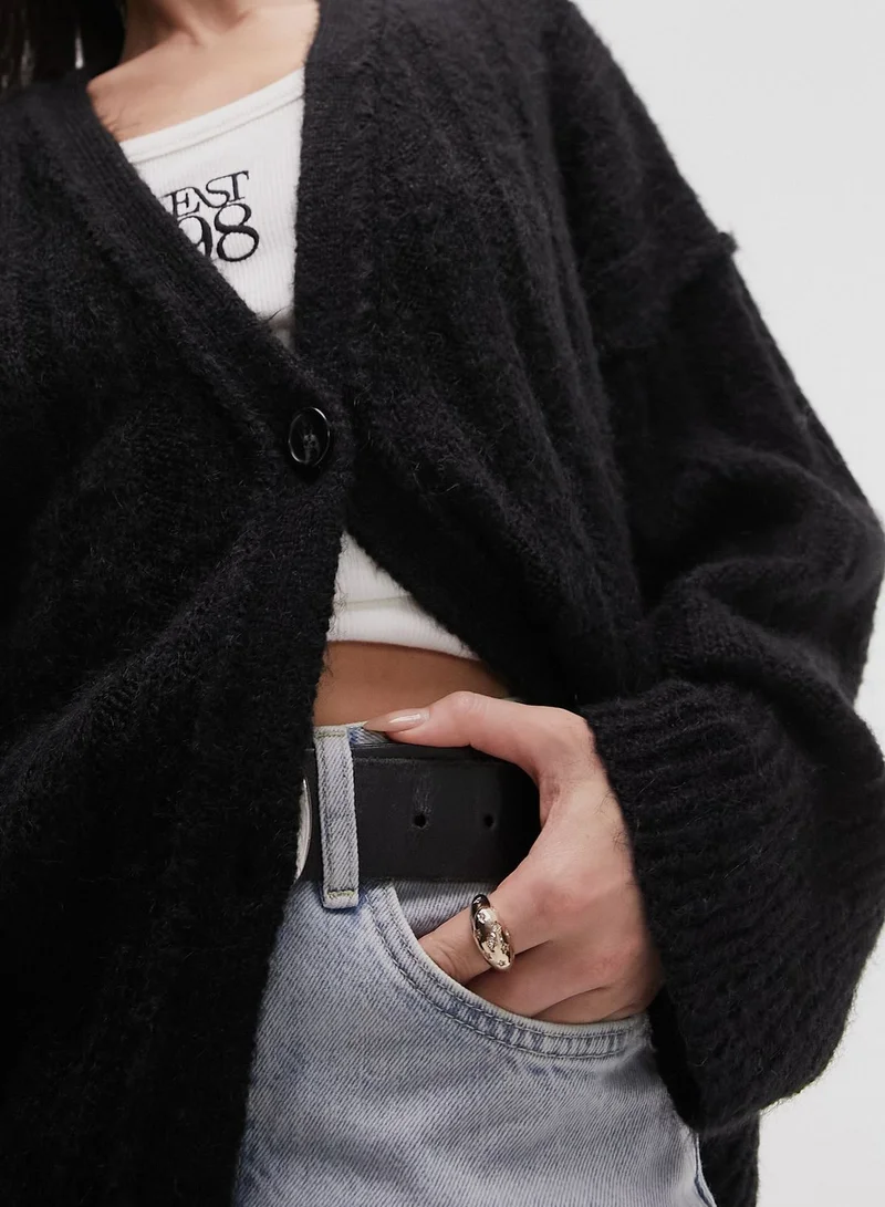 TOPSHOP Button Detail Knitted Cardigan