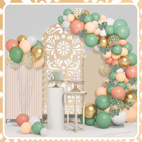 Gaiaring 3 Pcs Mexican Arch Backdrop Cover Set 4FT 5FT 6FT Backdrop Stand Cover Stretchy Arch Stand Covers for Mexican Theme Fiesta Talavera Wedding Baby Shower Birthday Party Decoration (Brown) - Image 5