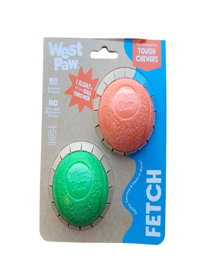 ويست باو لعبة كرة متينة للكلاب من ويست باو باوندر، لعبة تفاعلية للمضغ والجلب والتدريب - صُنعت في الولايات المتحدة الأمريكية من مواد آمنة، تصميم موثوق، متوفرة باللون الأحمر القرمزي/الأخضر البرسيمي، عبوة من قطعتين - Image 1