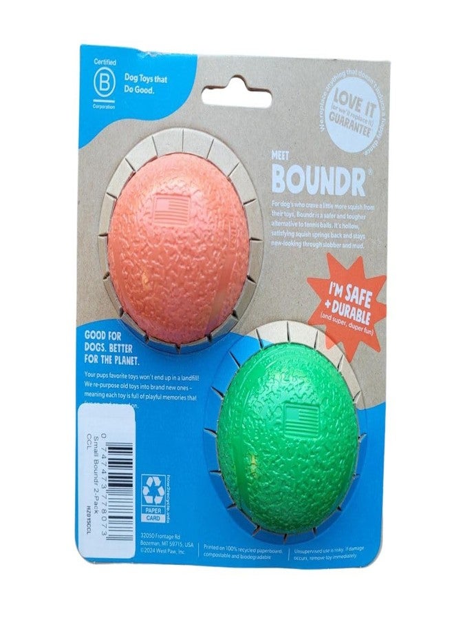 ويست باو لعبة كرة متينة للكلاب من ويست باو باوندر، لعبة تفاعلية للمضغ والجلب والتدريب - صُنعت في الولايات المتحدة الأمريكية من مواد آمنة، تصميم موثوق، متوفرة باللون الأحمر القرمزي/الأخضر البرسيمي، عبوة من قطعتين - Image 2