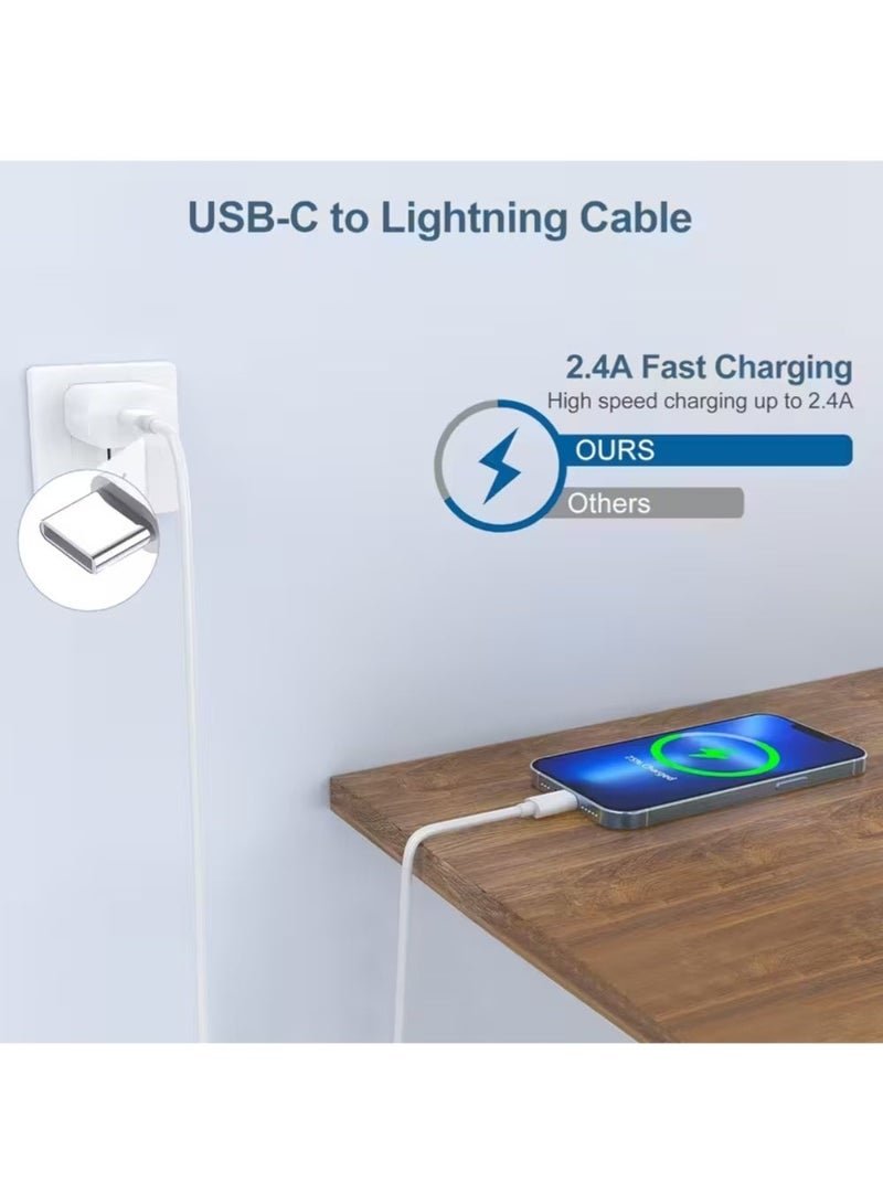 زدترون كابل شحن سريع لأجهزة آيفون [معتمد من Apple MFi] كابل USB-C إلى Lightning بطول 1 متر، متوافق مع أجهزة آيفون 14/14 بلس/14 برو/14 برو ماكس/13/13 برو/12/12 برو/12 برو ماكس/11/آيباد - Image 4