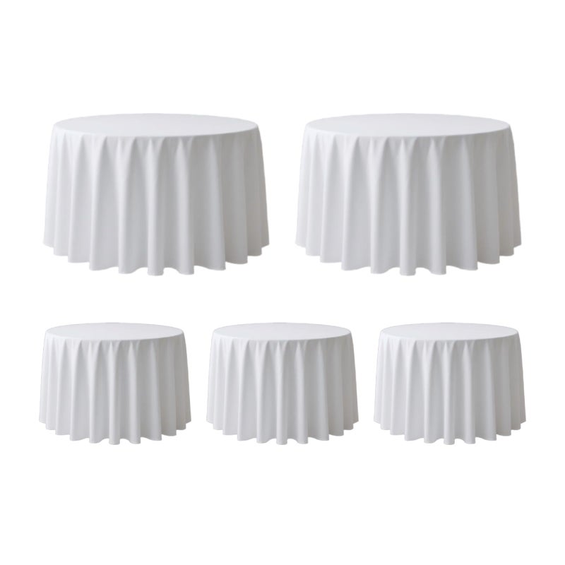 Surmente 120 inch Round tablecloths 5 Pack White Round Table Cloths Polyester Fabric Table Covers for Weddings Banquets or Restaurants