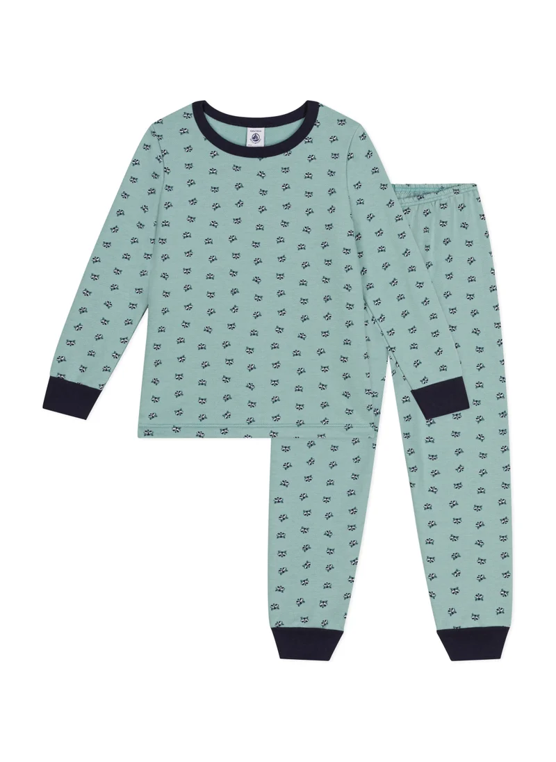 بيتي باتو Children's raccoon print brushed fleece pyjamas