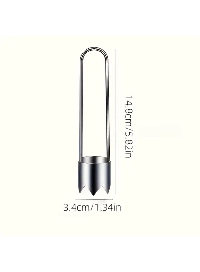 Silver Stainless Steel Fruit Core Remover Vegetable Slicer Kitchen Gadget - Image 3