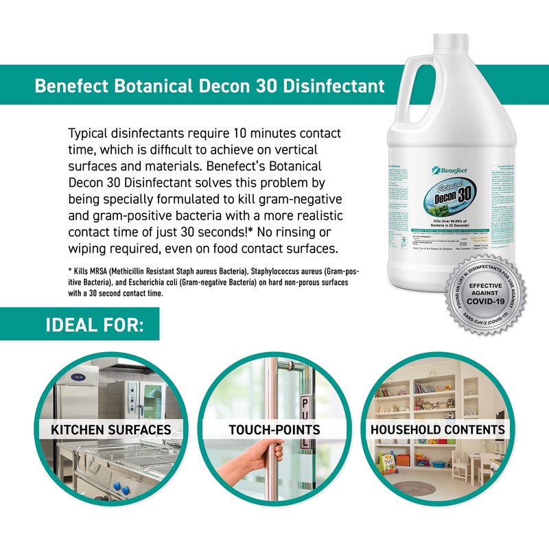 Benefect Botanical Decon 30 Disinfectant Cleaner - All Natural Formula for Effective Cleaning Power - Ideal for Restoration Jobs & Water Damage - 20476 - 1 Gallon - Image 3