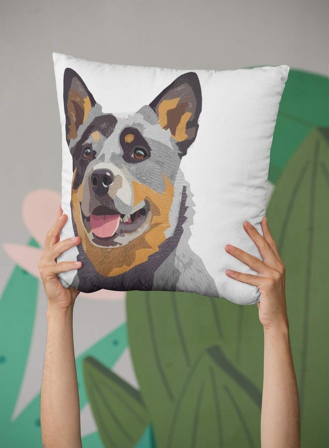Yaateeh Australian Cattle Dog Decorative Throw Pillow Covers Blue Heeler Pillows Case Square Cushion Cover Standard Pillowcase for Sofa Couch Bedroom Patio 18x18 Inch - Image 2