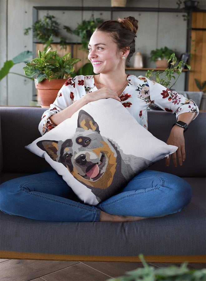 Yaateeh Australian Cattle Dog Decorative Throw Pillow Covers Blue Heeler Pillows Case Square Cushion Cover Standard Pillowcase for Sofa Couch Bedroom Patio 18x18 Inch - Image 5