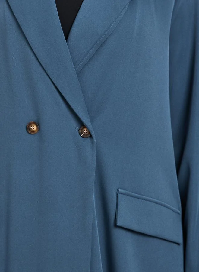 Amirah Amirah Women Notch Lapel Abaya with Mock Flap