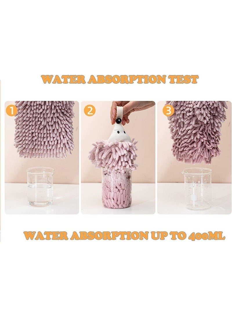 Chenille Hand Towels, Hanging Hand Drying Towel with on Loop, Funny Hedgehog Hand Towel, for Bathroom, Kitchen and Bedroom, 2 Packs - Image 4