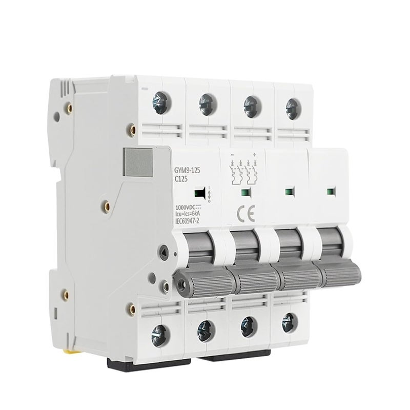 100A 4 Pole 1000VDC Mini Circuit Breaker DC MCB for Solar PV System Din Rail Mount - Image 3