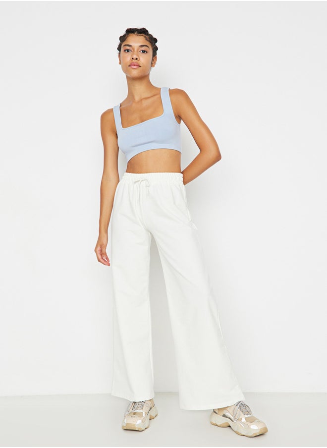 trendyol Ecru Wide Leg Thin Knitted Sports Sweatpants TWOAW22EA0053  - Image 1