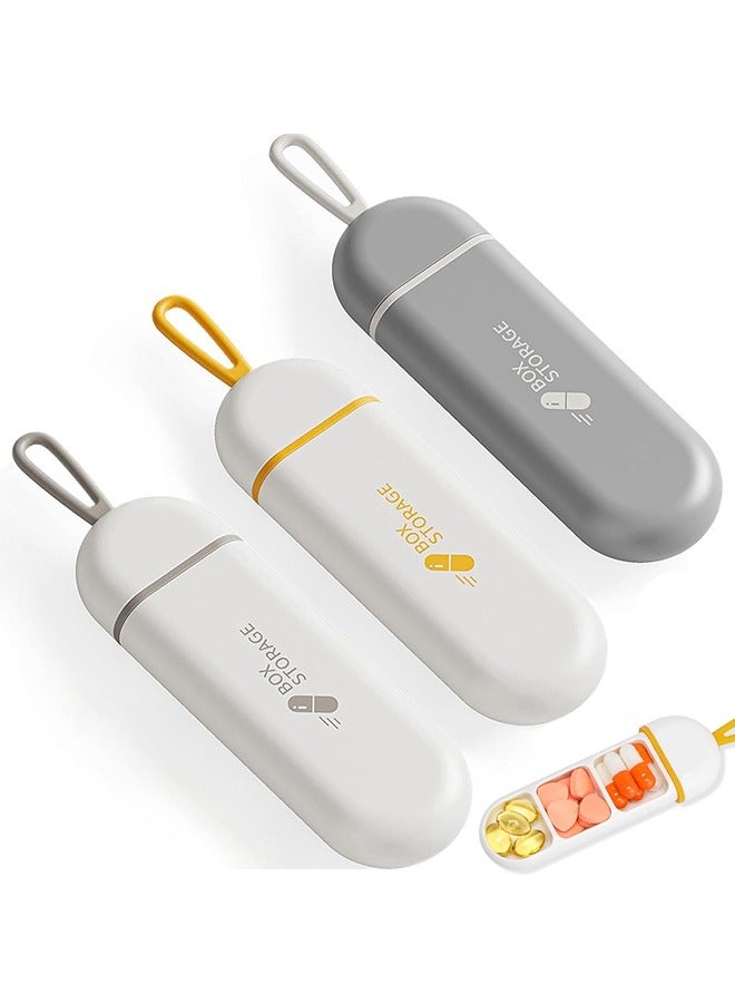 Hihonor 3-Pack Travel Pill Organizer, Portable Pill Container Mini Daily Pill Organizer, Small Pill Case Travel Medicine Organizer Pocket Vitamin Supplement Fish Oil Box  - Image 1