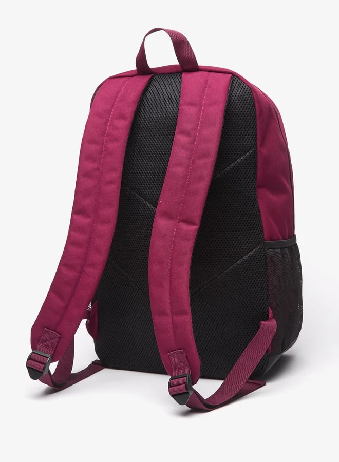 Kappa Men Logo Print Backpack with Adjustable Handles and Zip Closure