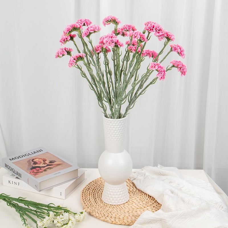 Briful 5PCS Statice Artificial Flowers Bouquets, 25'' Long Stems Carnation Fake Flowers Sprays, Real Touch Faux Silk Flowers for Mother's Day Home Farmhouse Wedding Vase Centerpieces Decor,Pink - Image 4