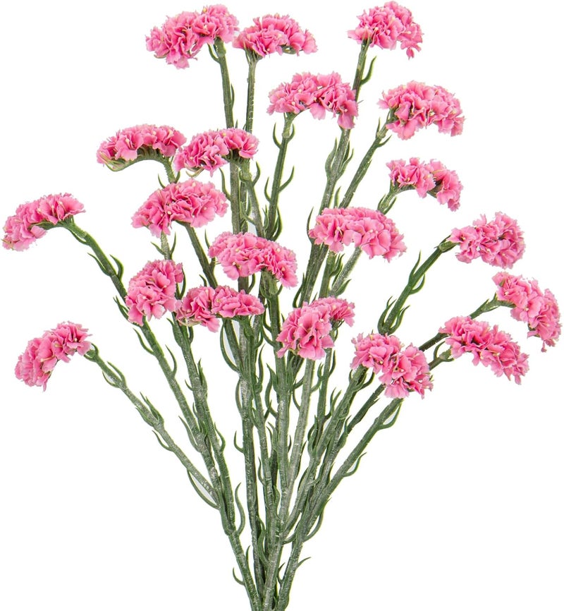 Briful 5PCS Statice Artificial Flowers Bouquets, 25'' Long Stems Carnation Fake Flowers Sprays, Real Touch Faux Silk Flowers for Mother's Day Home Farmhouse Wedding Vase Centerpieces Decor,Pink - Image 1