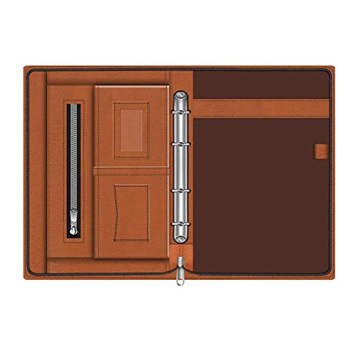 FEDUS Multipurpose Mens & Womens Leatherette Professional File Folders for Certificates, Documents Holder, Document Bag, Portfolio, Executive File Legal Size Documents Holder with 20 Leafs Brown - Image 2